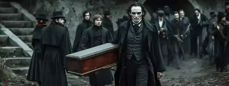 Vampire carrying coffin